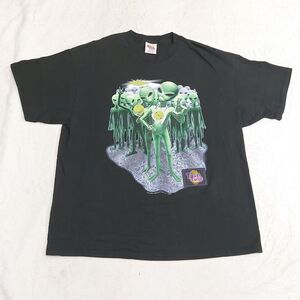 Vintage 1997 Touch Tone Aliens Black Tee T-Shirt XL Made In USA Wild Oats